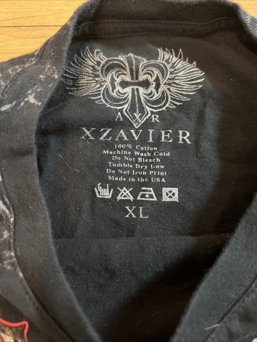 Camisa Xzavier AXR Para Hombre Talla XL Negra Esqueletos Cruz Roja Doble Cara Gráfica - Imagen 3 de 10