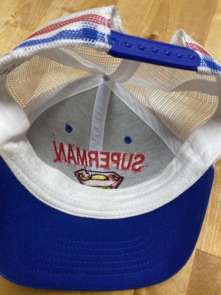 Gorra de béisbol ajustable vintage Superman Snapback Hat Six Flags Foto 4 de 4