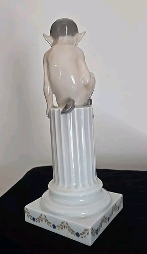 Estatuilla Royal Copenhagen Satyr Pan Faun con flauta y conejo #456 *Reparado* - Imagen 5 de 11