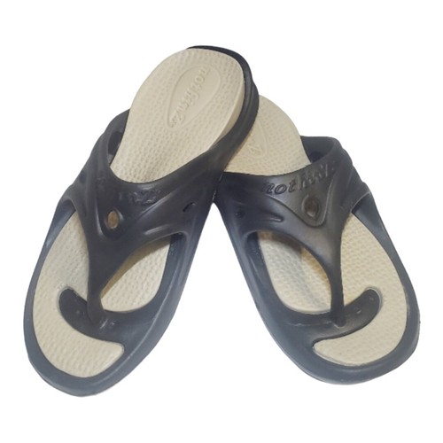 NothinZ Flip Flop Sandals Youth 3-4 Black Soft Rubber Women’s 5-6 Comfort Lounge - Picture 3 of 8