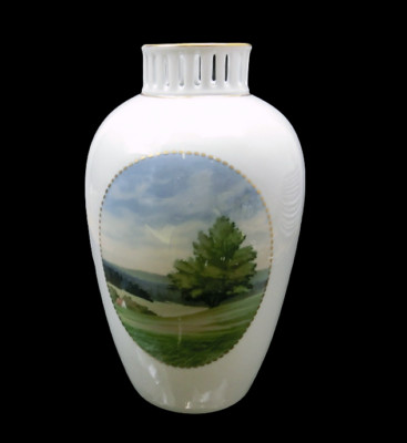 Rosenthal Vase ca. 21 cm  Jugendstil um 1920 Landschaftsmotiv