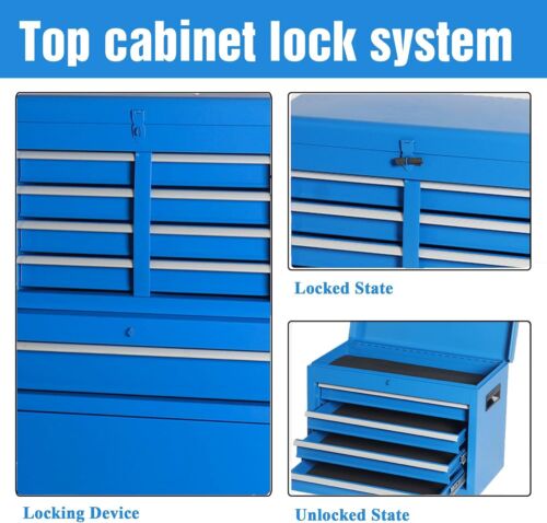 42" 5 Drawers Tool Cart on Wheels w/Cabinet,Multifunctional Rolling Tool Chest - Picture 22 of 58