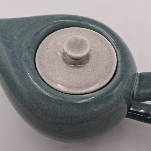 Russel Wright AMERIKANISCHE MODERNE MEERSCHAUMBLAUE KLEINE DEMITASSE KAFFEEKANNE - grauer Deckel - Bild 17 von 24