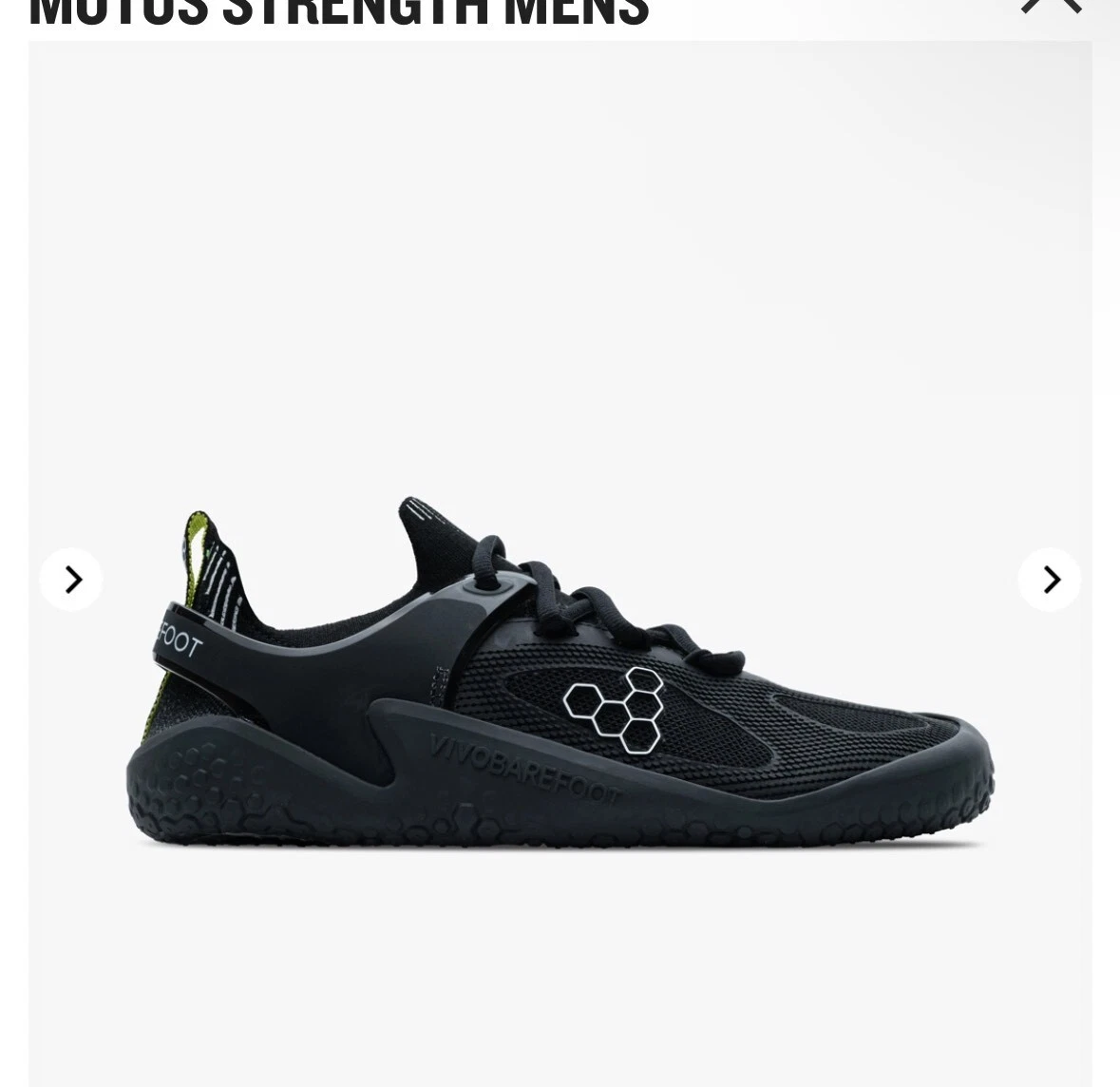 NEW Men's Vivobarefoot Motus Strength Training Shoes Size 11 US black sneaker