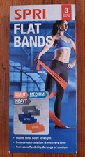 SPRI Flat Band Resistance Workout Kit Physical Therapy with Light Medium Heavy