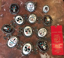 ZUNI PAWN MULTI INLAY KNIFEWING CONCHO BELT BRACELET RING PIN SET TOM WEAHKEE