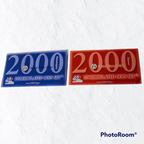 2000 Uncirculated Coin Sets Philadelphia & Denver Mints 10 Coins in each + COA - Photo 2/10