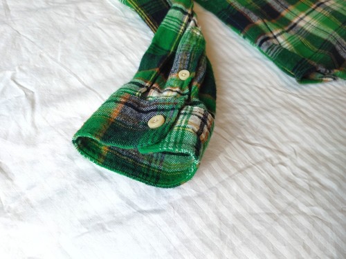 Aeropostale Size Small Plaid Flannel Men's Long Sleeve Button Down Shirt Green - Picture 8 of 9