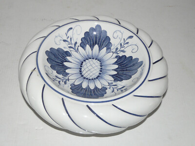Runde hohe Schale aus Spanien blau/weiß handgemalt -Este- Ceramica