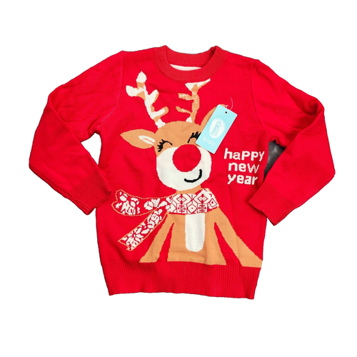 Sweaters Kids unisex Christmas Deer Casual Prints Knitted Long Sleeve Size 4