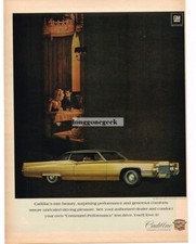 1969 Cadillac Coupe Deville Gold Automobile Car Vintage Ad