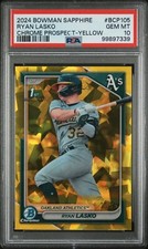 2024 Ryan Lasko Bowman Sapphire Edition 1st Yellow Refractor 20/75 - PSA 10
