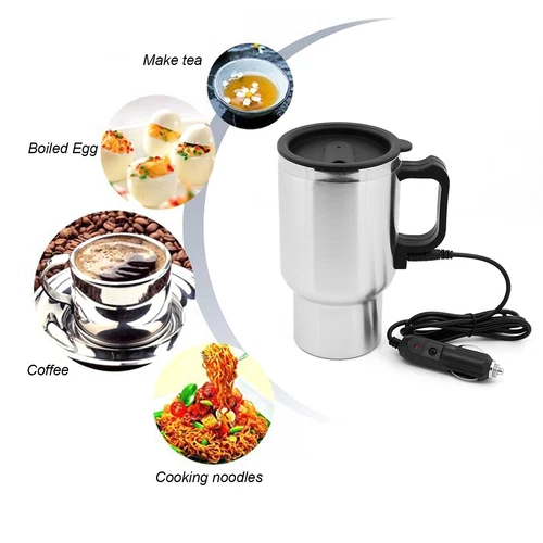12V Car Heating Cup Kettle 450ml Stainless Steel Travel Electric Coffee Cup NEW - Picture 11 of 12