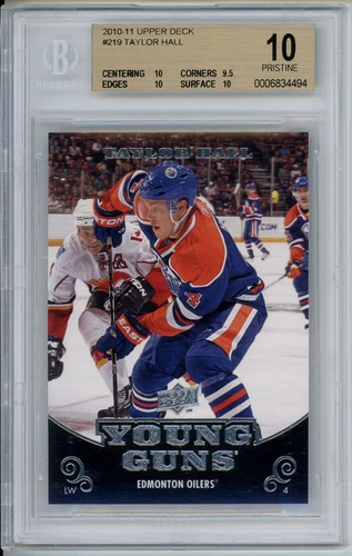 2010-11 Upper Deck Series 1 Taylor Hall Young Guns Rookie #219 BGS 10 Pristine