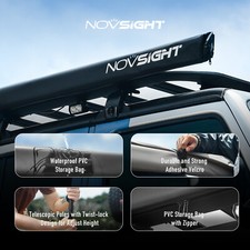 NOVSIGHT 6.6x9.8ft Car Side Awning Truck Rooftop Tent Sunshade Outdoor Camping