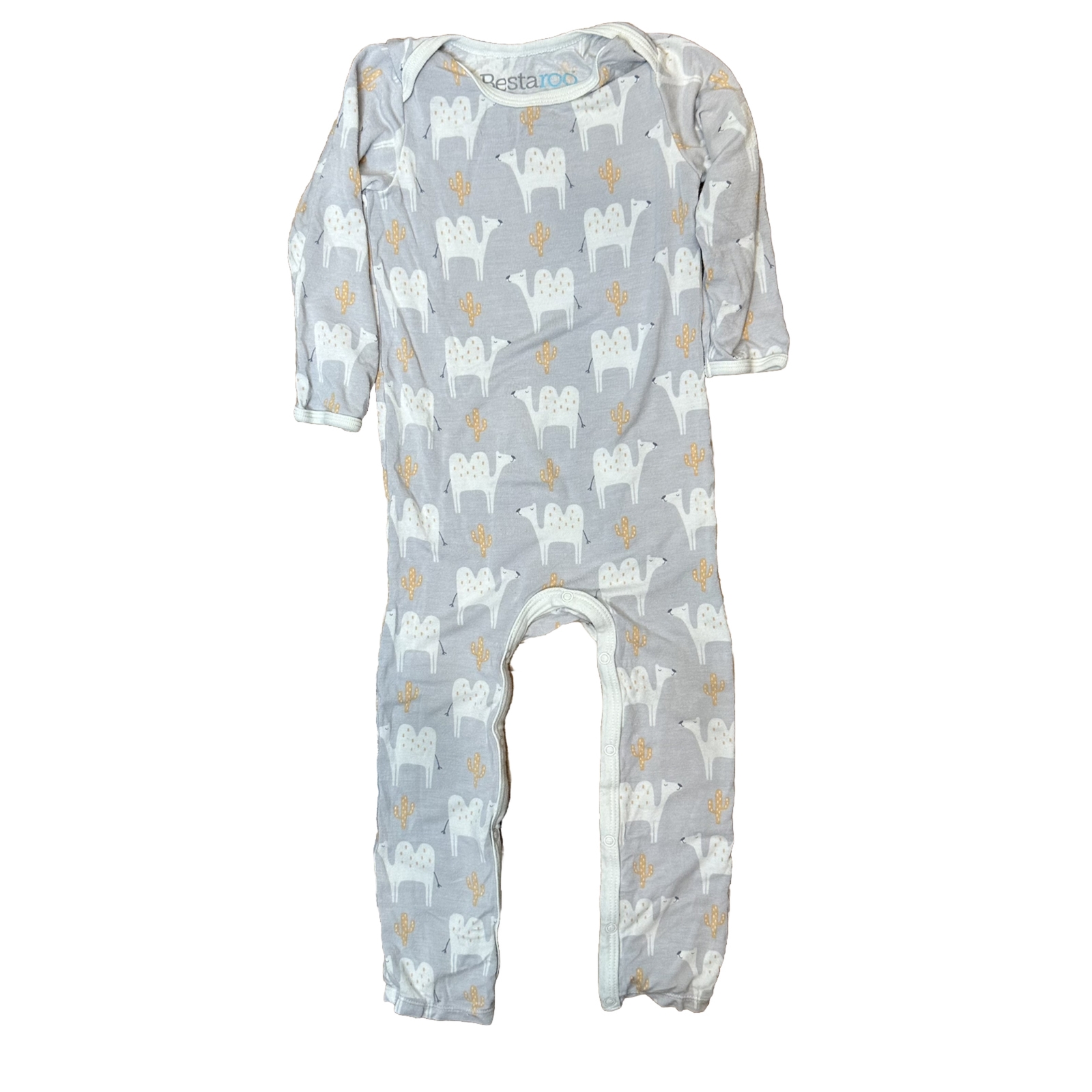 Bestaroo Gender Neutral Modal Romper 18-24 Months in Camel Cactus Gray-image