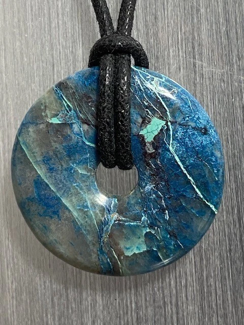 Shattuckit Donut ca 33 mm Edelstein Anhänger gebohrt mit Band - aus Namibia AA - Bild 4 von 4