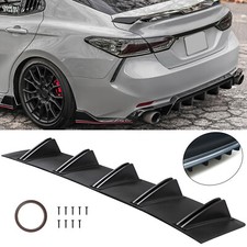 Matte Black Rear Lip Bumper Diffuser 10 Fins Spoiler Splitter For Toyota Camry