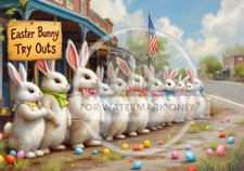 Easter Bunny Tryouts  A4 Rice Paper  Paper for Decoupage  Decoupage Central