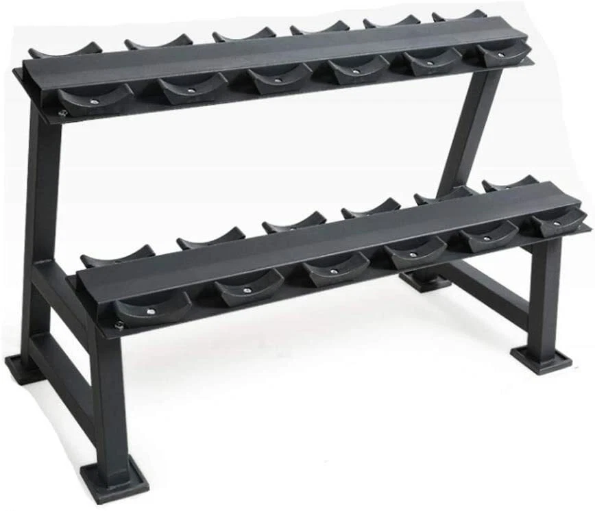Dumbbell Rack Storage Holder Dumbell Stand Gym Wide Heavy Duty 2 Tier 120 cm