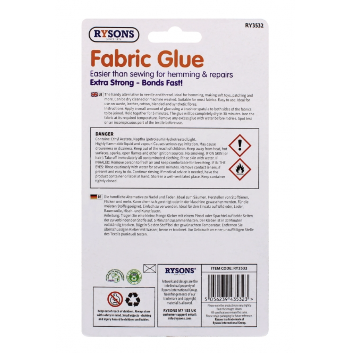 Extra Strong Fabric Glue 54ml Quick Bond Washable Textile Sewing