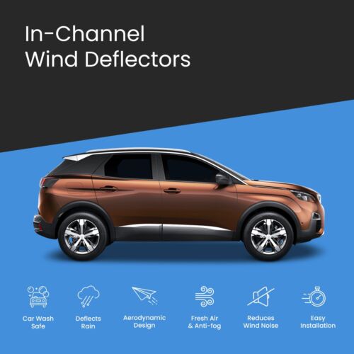 Peugeot 3008 MK2 2017-2023 5 Door MPV Wind Deflectors 4pc Tinted - Picture 3 of 10