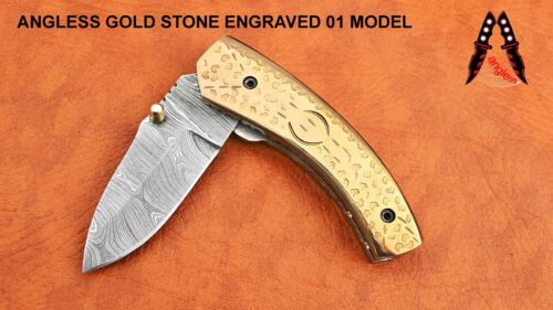 #Angless #Damascus Folding Knife #Set of 3 Knife #Handmade #Lot 3 - Picture 4 of 19