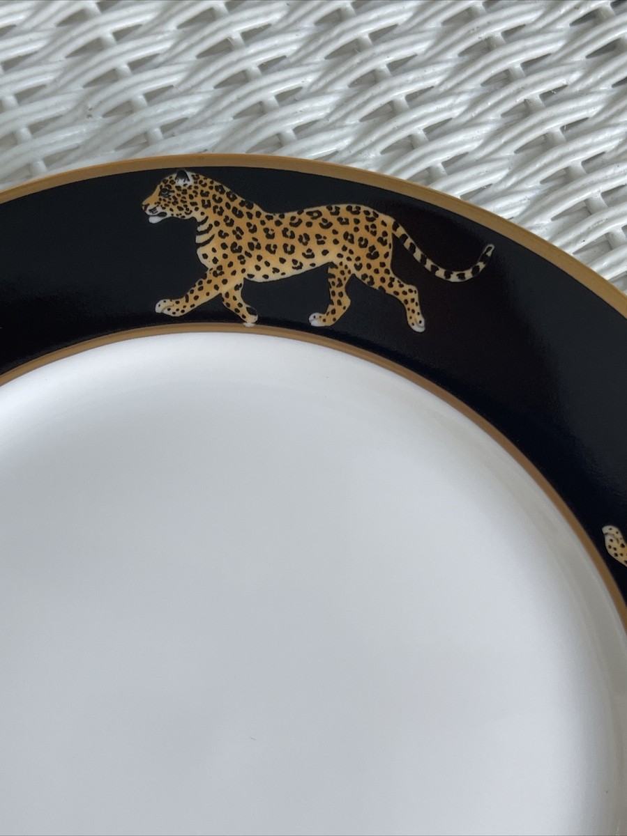 Lynn Chase Jaguar Jungle Bread & Butter Plate 24k Gold Rim