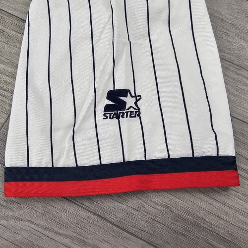 New York Yankees Starter Trikot Vintage 90er Jahre Größe L weiß Nadelstreifen Skript Logo - Bild 7 von 9