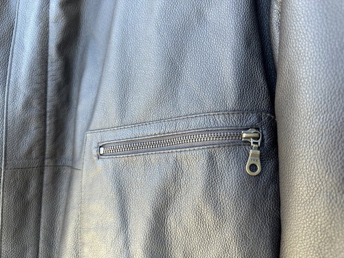 Snap-On Tools Brown Leather Bomber Jacket Coat Quilted Lining MENS Size XL VGUC - Picture 6 of 20
