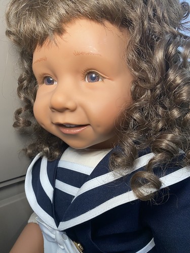 Vintage 1995 Pat Secrist "Chris" Toddler Life Like Doll 34" EUC Stand & Stroller - Picture 24 of 24