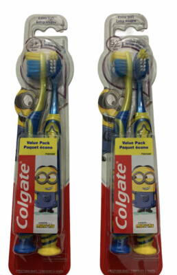2 Colgate Kids Minions Toothbrush Extra Soft - 2 Value Packs/ total of 4