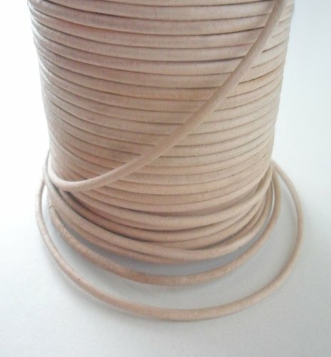 Auroris – 25 m Roll Leather Cord Round – Ø 2 mm – Naturale (J7x)