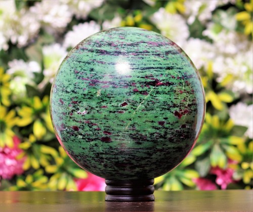 190 mm Natural Rubí Zoisita Meditación Aura Sanación Espíritu Piedra Esfera - Imagen 8 de 10