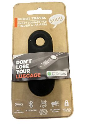 Knog Scout Luggage Bag Finder & Alarm GPS Tracking System for Travel Black