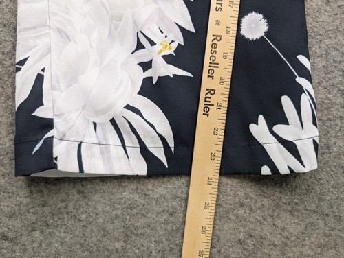 Pantalones Anna Glover X H&M para mujer 4 negros blancos florales pierna ancha tiro alto - Imagen 9 de 15