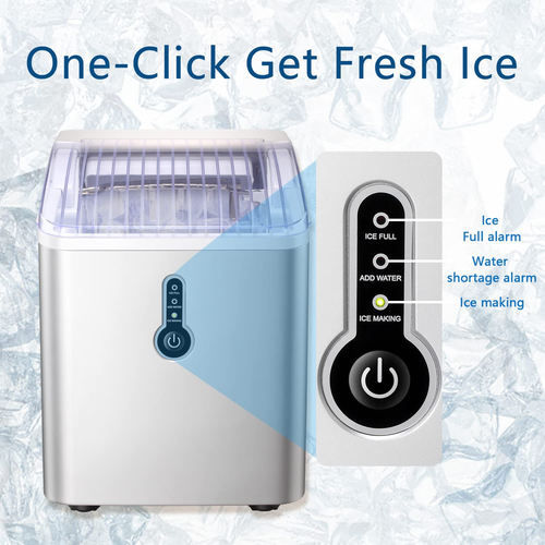 Hielo YUKOOL, 8 min/9 piezas de hielo, 24 horas/26 libras con cuchara de hielo y cesta de hielo. - Imagen 19 de 23