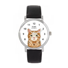 Toff London TLWS-33722 Ladies Ginger Tabby Cat Watch