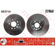 TRW 2x Bremsscheibe hinten 286 Voll für Opel Omega B V94 25_ 26_ 27_