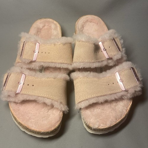 Birkenstock Arizona Genuine Shearling Slide Sandal (Women). Size 38. L-7, M-5. - Picture 7 of 13