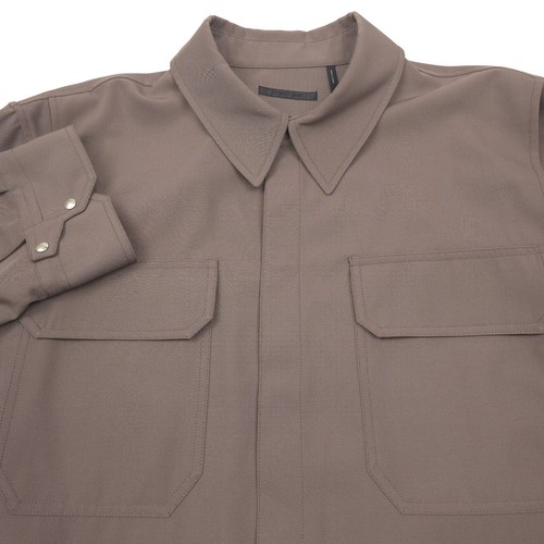 $450 Helmut Lang Wool Blend Twill Utility Military Shirt Mens Size 2XL - Picture 2 of 9