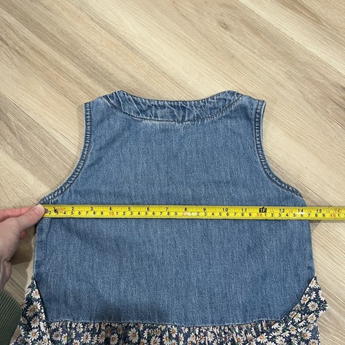 Z. Cavaricci Girls 12 Jean Floral Pearl Snap Jean Sleeveless Dress Summer USA - Picture 11 of 12