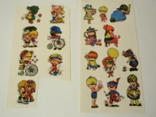 Vtg Imperial Cuties Children Puffy Sticker Loose Sheets *As-Is, CUT*