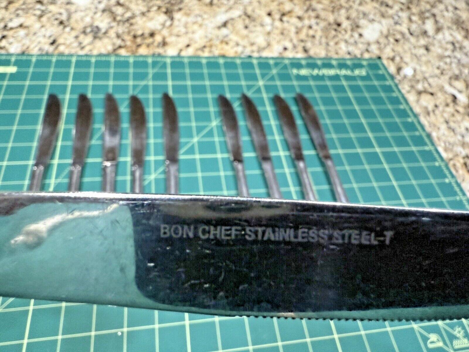 10 Dinner Knife Knives Bon Chef 18/10 Stainless Silverware Flatware Outlined