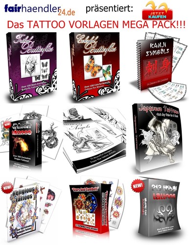 DOWNLOAD: Tattoovorlagen Mega Nischen Pack TÄTOWIERUNGEN VORLAGEN TATTOOs eBOOK - Photo 1 sur 5