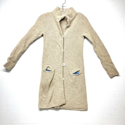 Boden Coatigan Women's 2 Beige Chunky Knit Long Sleeve Sweater Outdoor