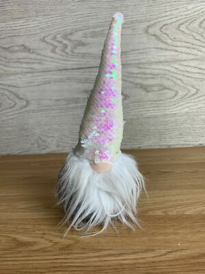 Weihnachtswichtel Gonk 10'' Pailletten Mütze Rosa Grau Nordisch Urlaub Dekoration Neu