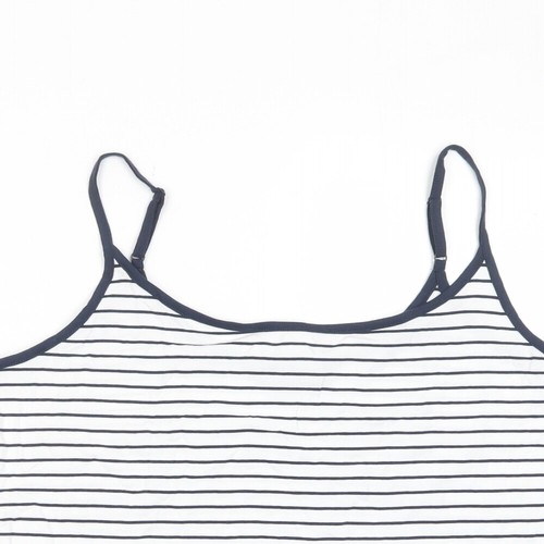 Marks & Spencer Womens White Cotton Blend Camisole Tank Size 16 Scoop Neck - Picture 3 of 10