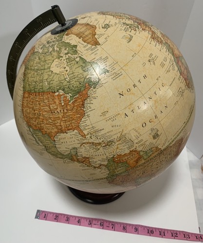 World Globe The George F Cram Company Classic Style Globe With Wood Stand - Picture 5 of 8