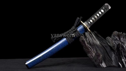T10 Steel Clay Tempered Japanese Tanto UNOKUBI ZUKURI Brass Samurai Sword Sharp. - Picture 2 of 10